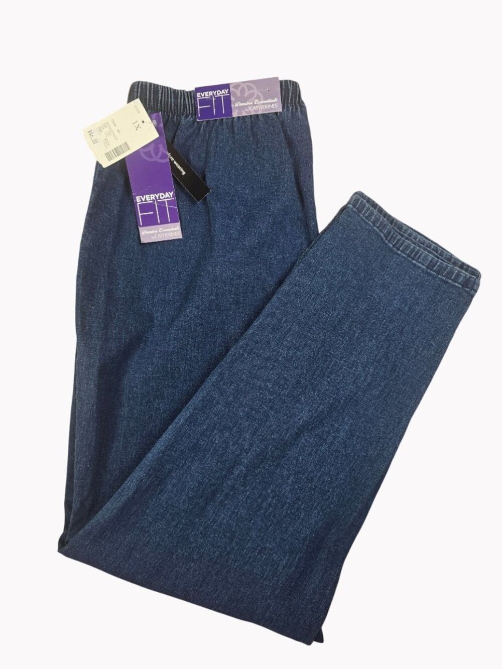 Everyday Fit Catherines Womens 1X Denim Essentials Stretch Elastic Waist jeans